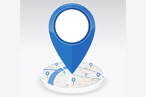 وکتور لوکیشن آبی به همراه نقشه فایل EPS